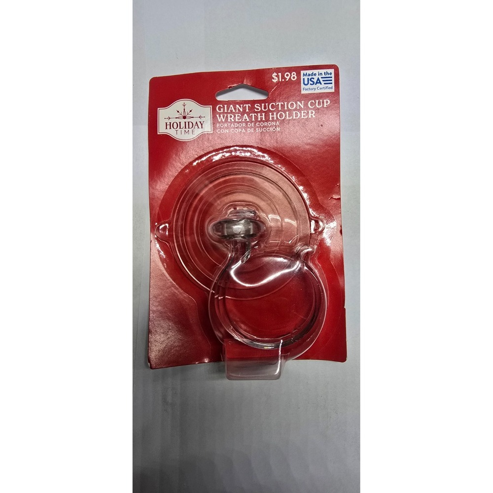 Holiday Time Giant Suction Cup Clear Wreath Holder